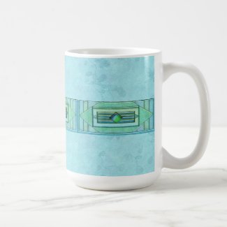 Art Deco Ornament Turquise Mugs