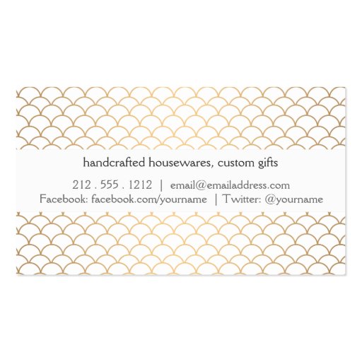 Art Deco Pattern in Gold Business Card Templates (back side)