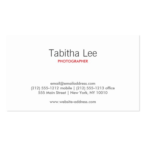 Art Deco Pattern with Red Bar Business Card Design (back side)
