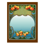Art Deco Pears and Peaches Vintage Postcard