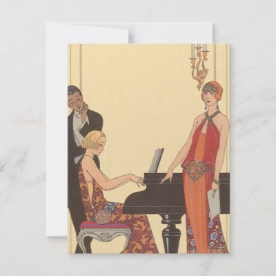 Art Deco Pianist and Singer invitations
