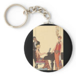 Art Deco Pianist and Singer Key Chains