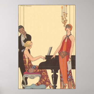Art Deco Pianist and Singer posters