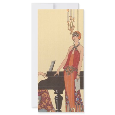 Art Deco Pianist and Singer Rack Card by YesterdayCafe