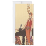 Art Deco Pianist and Singer Rack Card
