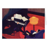 Art Deco Piano Player in Lounge Card