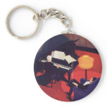 Art Deco Piano Player in Lounge Keychain