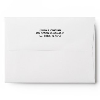 Art Deco print custom return address wedding envelope