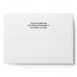 Art Deco print custom return address wedding Envelope