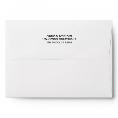 Art Deco print custom return address wedding Envelope