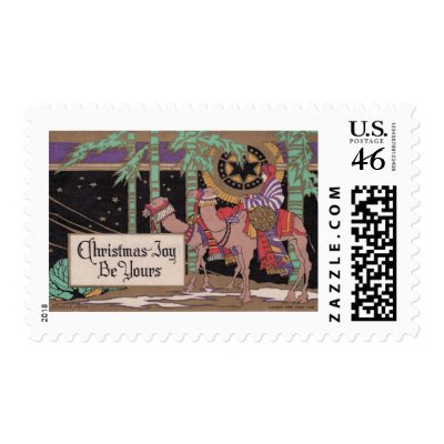 Art Deco Prints Christmas Card Stamps by ArtDecoPrints