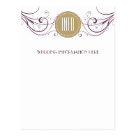 Art Deco purple and taupe information card Postcards