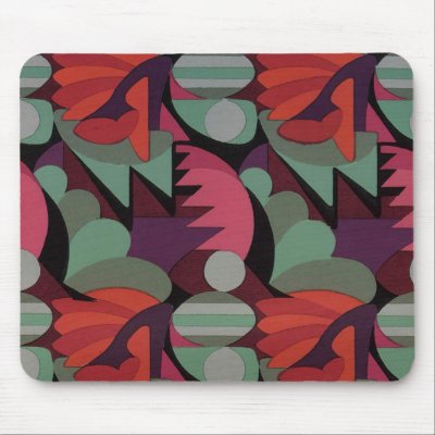 Art Deco Red Pattern - Mousepad by dchaddad