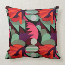 Art Deco Red Pattern - Pillow
