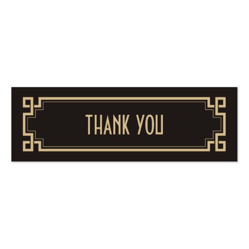 Art Deco Retro Frame Dark Gift Thank You Tag Business Card (back side)