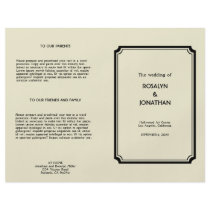 Art deco retro Hollywood glam wedding program Flyer Design