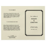 Art deco retro Hollywood glam wedding program flyers
