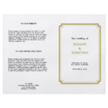 Art deco retro Hollywood white tan wedding program flyers