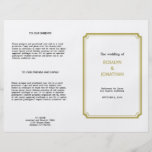 Art deco retro Hollywood white tan wedding program Flyer
