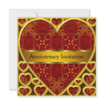 Art  Deco Retro Wedding Anniversary Invitation