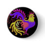 Art Deco rooster in Purple on Black Pins