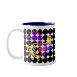 Art Deco rooster in Purple on Black Coffee Mug