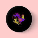 Art Deco Rooster (Jewel Tone) buttons by pidgiefund Art Deco Rooster (Jewel Tone) buttons