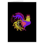 Art Deco Rooster (Jewel Tone) Greeting Card