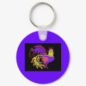 Art Deco Rooster (Jewel Tone) keychain