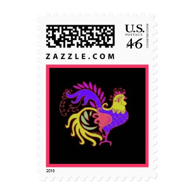 Art Deco Rooster (Jewel Tone) Stamps by pidgiefund
