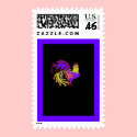 Art Deco Rooster (Jewel Tone) postage by pidgiefund Art Deco Rooster (Jewel Tone) postage