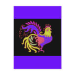 Art Deco Rooster (Jewel Tone) postcards