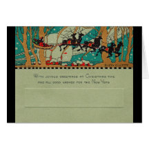 Art Deco Santa in Sky Card