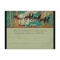 Art Deco Santa in Sky postcards