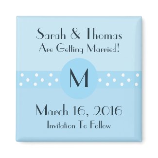 Art Deco Save The Date Magnet - Blue magnet