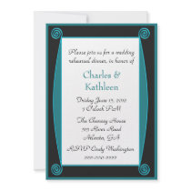 Art Deco Scrolls Wedding Rehearsal Invitation