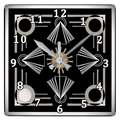 Art Deco Square Wall Clock | Zazzle