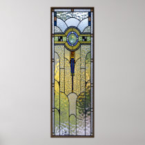 art deco stained glass window poster | FROM 8.99