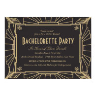Art Deco Style Bachelorette Party Invitation