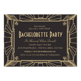 Art Deco Style Bachelorette Party Invitation