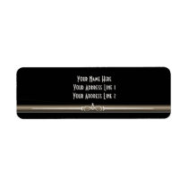 Art Deco Style Black and White Return Address Labels