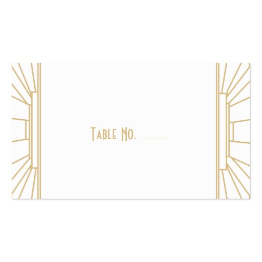 Art Deco Style Guest Escort Cards Business Cards (front side)