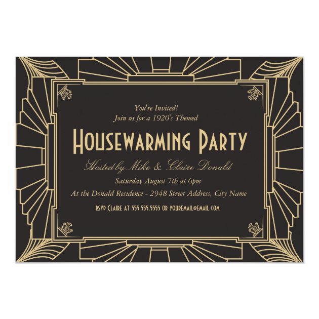 Art Deco Style Housewarming Party Invitation (front side)