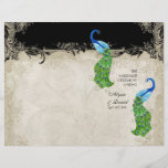 Art Deco Style Peacock Black n Cream Vintage Lace Personalized Flyer