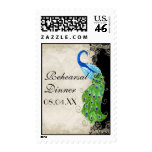 Art Deco Style Peacock Black n Cream Vintage Lace Postage