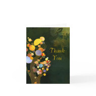 Art Deco Style Two Trees Wedding Thank You Cards