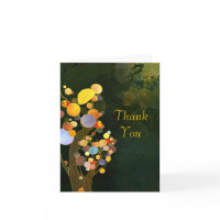 Art Deco Style Two Trees Wedding Thank You Cards