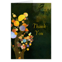 Art Deco Style Two Trees Wedding Thank You Cards