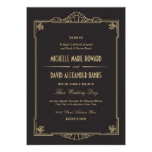 Art Deco Style Wedding Invitation