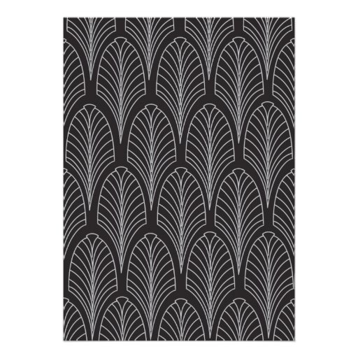 Art Deco Style Wedding Invitation (Silver)